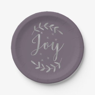 Assiettes En Carton JOIR La Feuille Botanique Argent Vacances Modernes