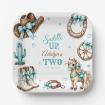 Joli Anniversaire de Cowgirl Occidental Cheval Fém