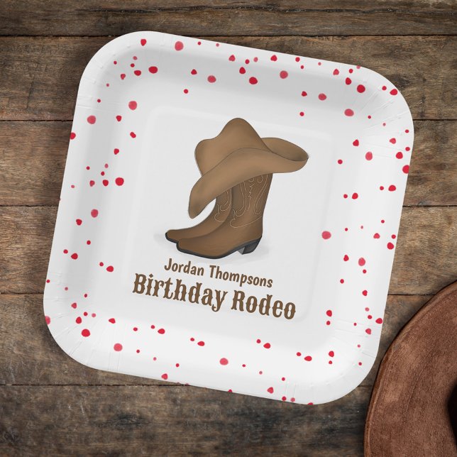 Assiettes En Carton Joli Anniversaire Whimsboy Rodeo Simple (Créateur téléchargé)