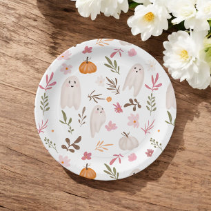 Assiettes En Carton Joli baby shower motif d'halloween fantaisiste
