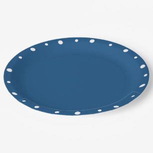 Assiettes En Carton Joli bleu bleu bleu Pois