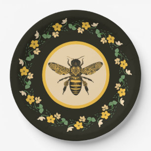 Assiettes En Carton Joli cadre de fleurs jaunes