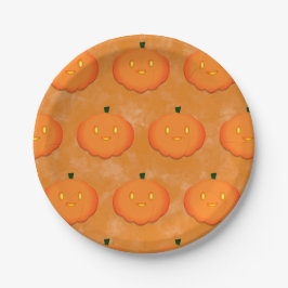 Assiettes En Carton Joli Citrouille Halloween Baby shower d'aquarelle