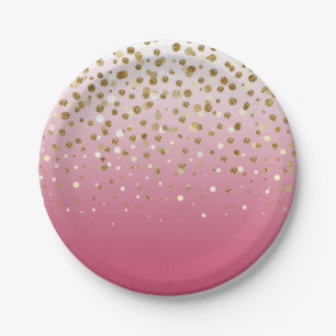 Assiettes En Carton Joli confetti de parties scintillant moderne girly