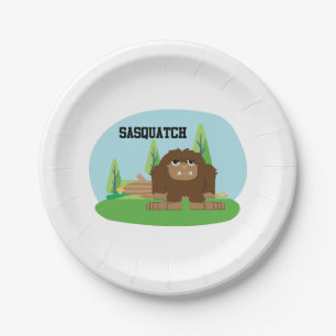 Assiettes En Carton Joli dessin animé Sasquatch
