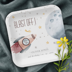 Assiettes En Carton Joli espace extra-atmosphérique Planètes étoiles N