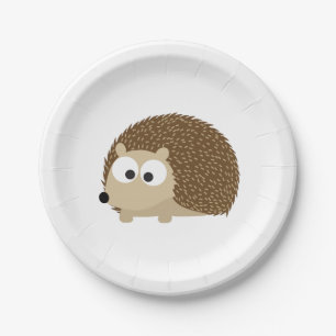 Assiettes En Carton Joli hérisson Brown