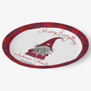 Assiettes En Carton Joli Joyeux Elfe de Noël Personnalisé Gnome