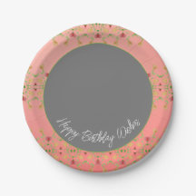 Joli Lavé rose Et gris foncé Rond