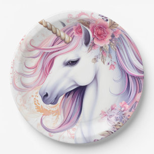 Assiettes En Carton Joli licorne magique