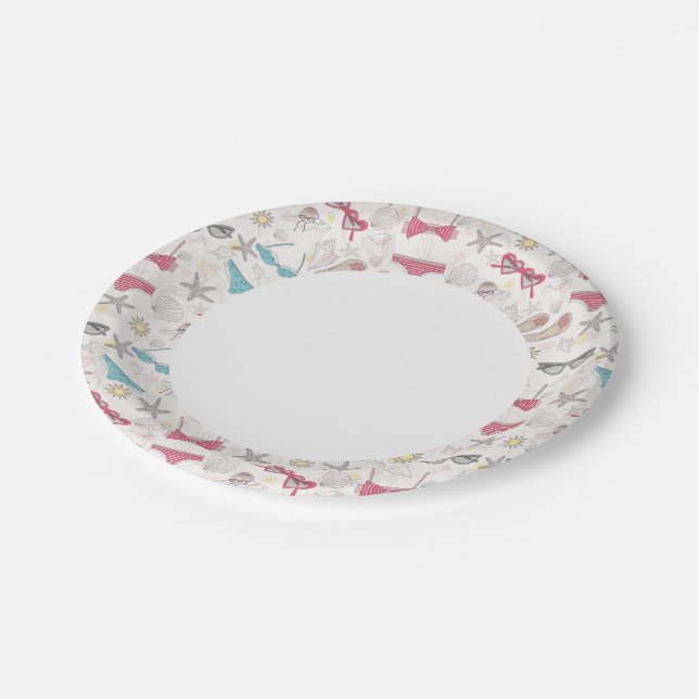 Assiettes En Carton Joli Motif Abstrait d'été (Angle)