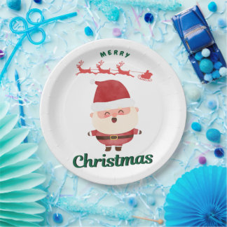 Assiettes En Carton Joli Père Noël