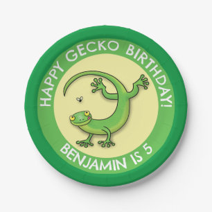 Assiettes En Carton Joli plaisir personnalisé gecko dessin animé d'ann