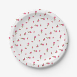 Assiettes En Carton Joli rose Rosebud Plaques de papier Personnalisé