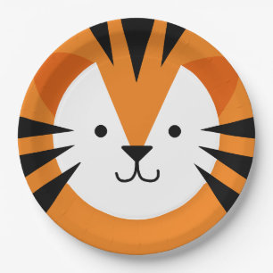 Assiettes En Carton Joli Tiger Face Anniversaire de l'enfant