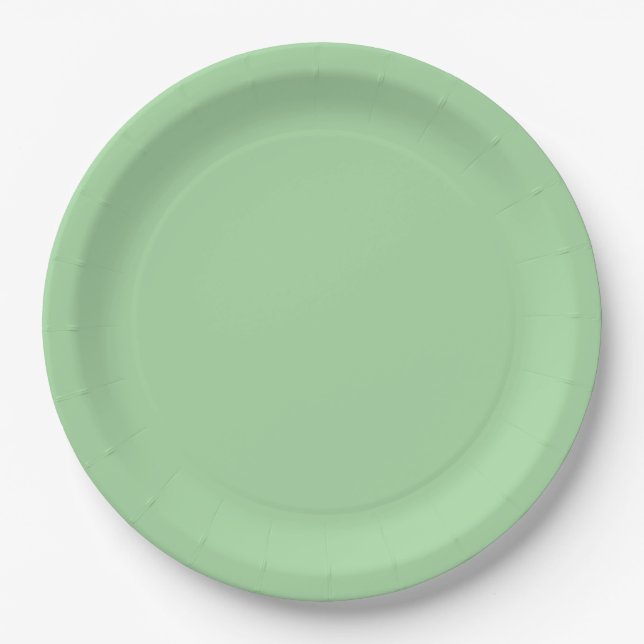 Assiettes En Carton Joli vert pastel (Devant)