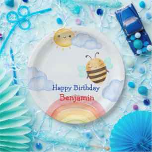 Assiettes En Carton Jolie bee bee bee fête d'anniversaire