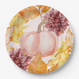 Assiettes En Carton Jolie Citrouille d'Automne