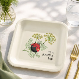 Assiettes En Carton Jolie coccinelle | Belle journée