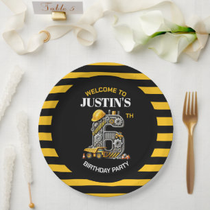 Assiettes En Carton Jolie construction 6e fête d'anniversaire