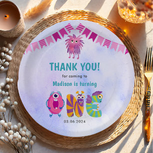 Assiettes En Carton Jolie couleur Notre Petite Fête d'Anniversaire Mon