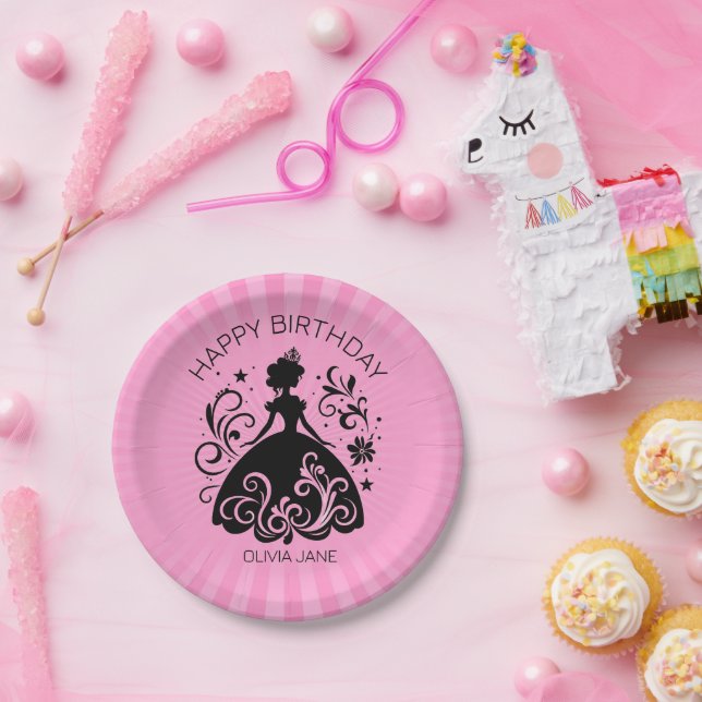 Assiettes En Carton Jolie Custom Princess fête d'anniversaire (Fête)