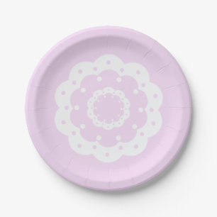 Assiettes En Carton Jolie dentelle rose