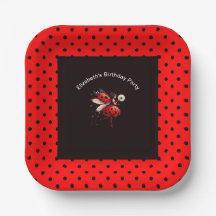 Jolie fête d'anniversaire de fée coccinelle noire