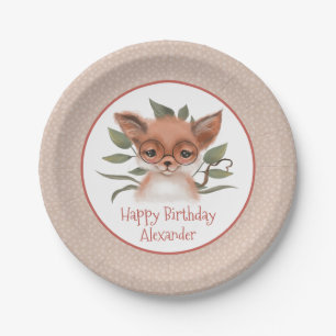 Assiettes En Carton Jolie fête d'anniversaire de la Fox Woodland