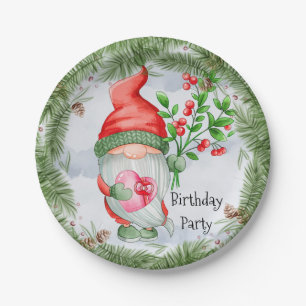 Assiettes En Carton Jolie fête d'anniversaire Gnome Noël