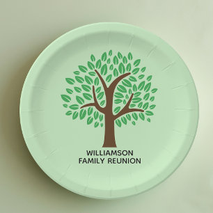 Assiettes En Carton Jolie fête de réunion de famille personnalisée ave