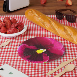 Assiettes En Carton Jolie fleur de pensée violette florale