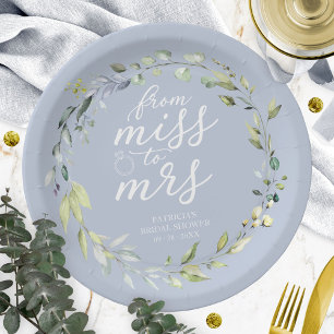 Assiettes En Carton Jolie Mademoiselle à Mme Greenery Eucalyptus Maria