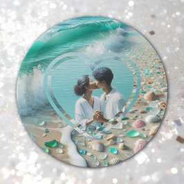 Assiettes En Carton Jolie Photo de Verre de Mer Mariage 