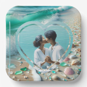 Assiettes En Carton Jolie photo de verre de mer pour mariage