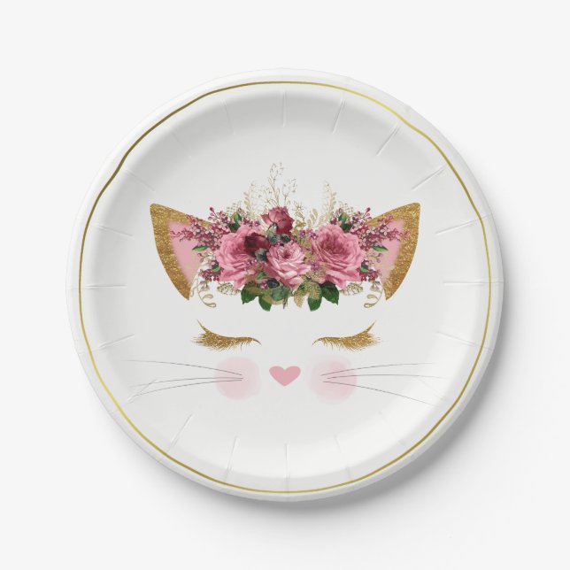 Assiettes En Carton Jolie plaque à papier de Kitty (Devant)