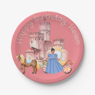 Assiettes En Carton Jolie Princesse & Castle texte modifiable