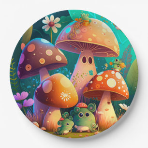 Assiettes En Carton Jolies boîtes en papier de champignons