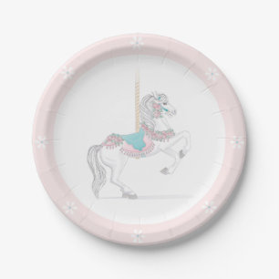 Assiettes En Carton Jolies caisses de chevaux de Carousel