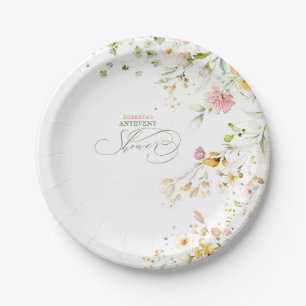 Assiettes En Carton Jolies Fleurs Sauvages d'Été pour Toute Douche