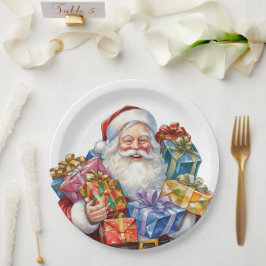 Assiettes En Carton Jolly Santa Claus