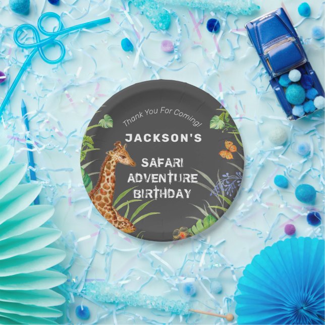 Assiettes En Carton Jote Boys Jungle Safari Giraffe Anniversaire (Fête)