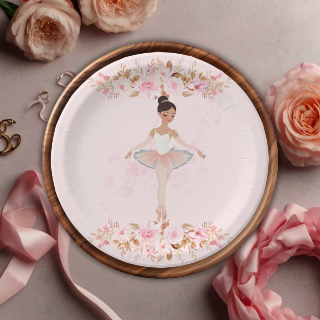 Assiettes En Carton Jote Modern Little Ballerina Baby shower photo (Créateur téléchargé)