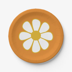 Assiettes En Carton Jote Retro Boho Daisy Flower