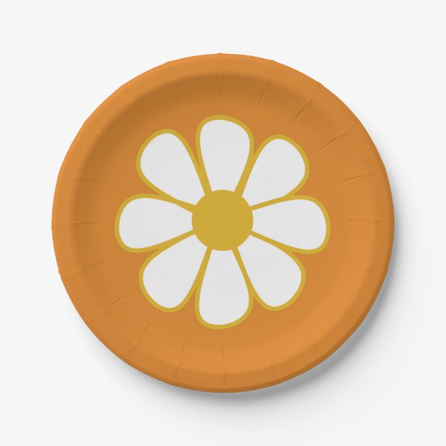 Assiettes En Carton Jote Retro Boho Daisy Flower (Devant)