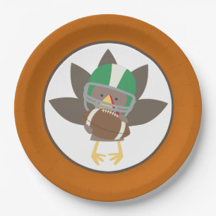 Assiettes En Carton Jote Thanksgiving Fête de football de dinde