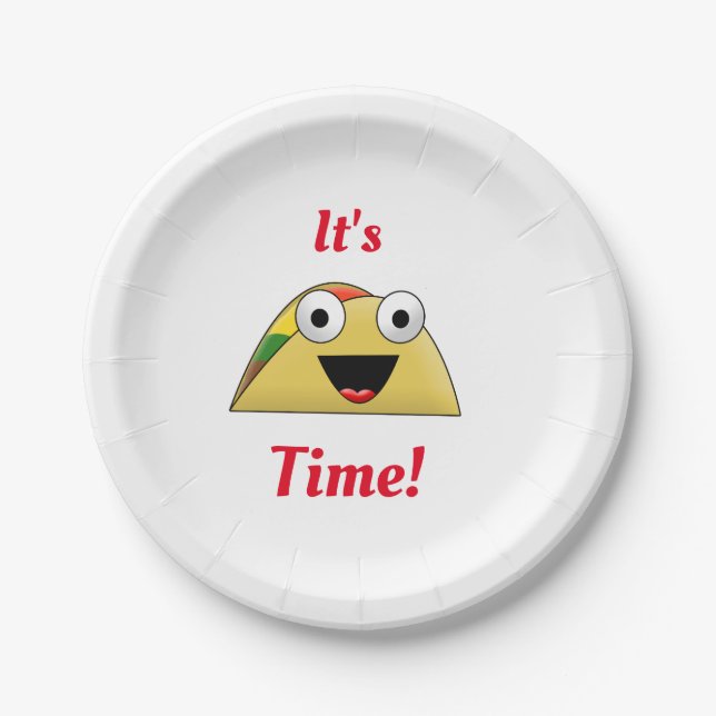 Assiettes En Carton Jote Yummy Taco Time Fiesta (Devant)