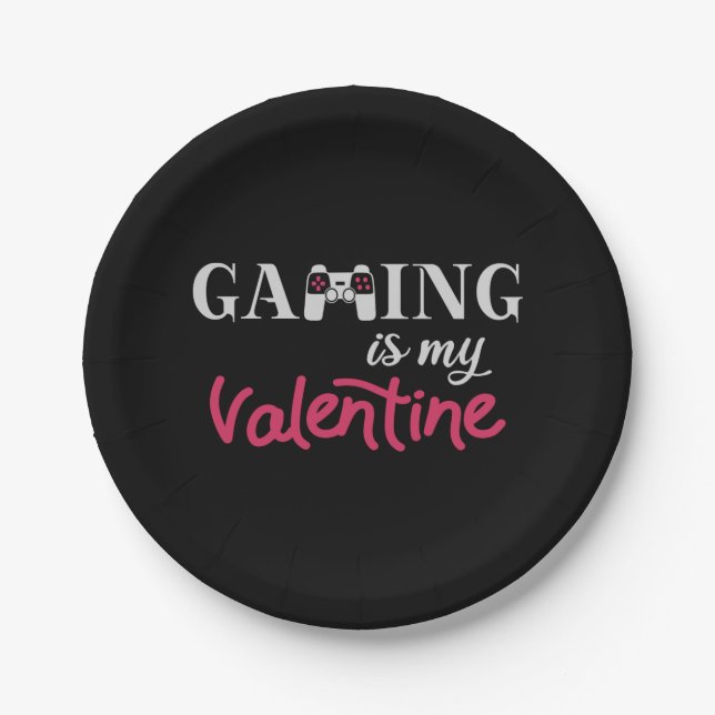Assiettes En Carton Jouer est ma Saint Valentin (Devant)