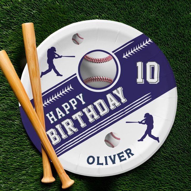 Assiettes En Carton Joueur de baseball Ball Jeu d'anniversaire à thème (Créateur téléchargé)