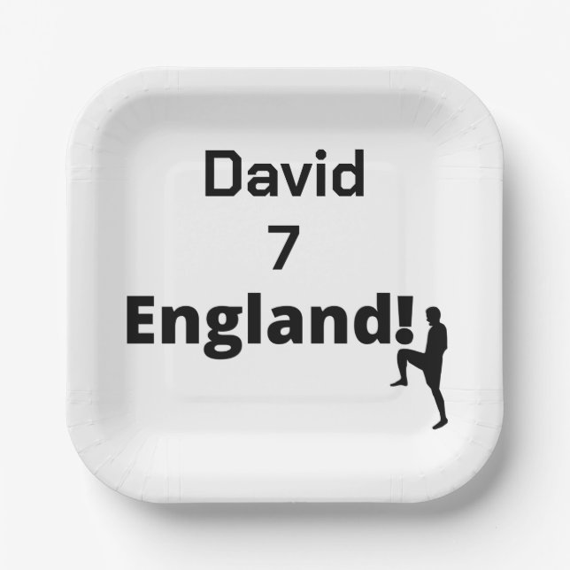 Assiettes En Carton Joueur de football anglais personnalisable (Recto)